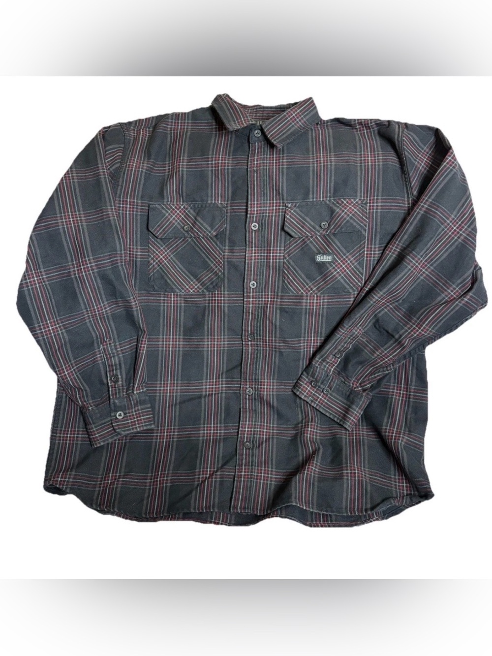 Sullen Art Collective Shirt Mens 2XL Black Plaid Button Up Flannel